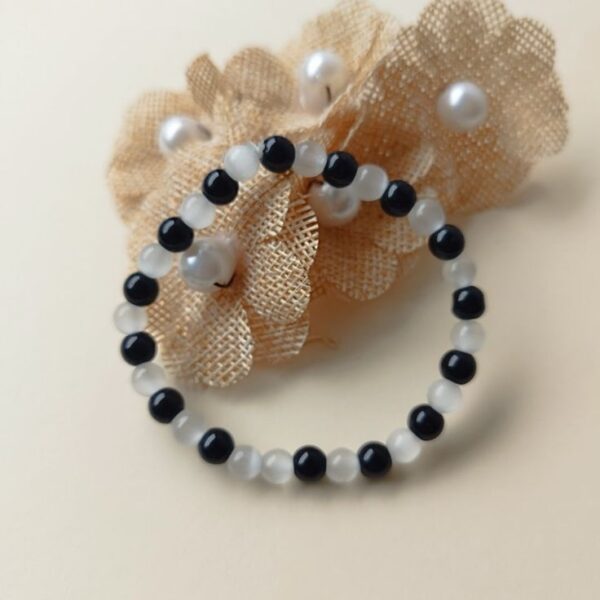 Black Termouline and selenite bracelet