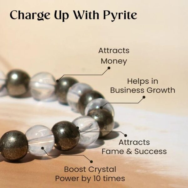 Clear Quartz and Pyrite Bracelet - Image 2
