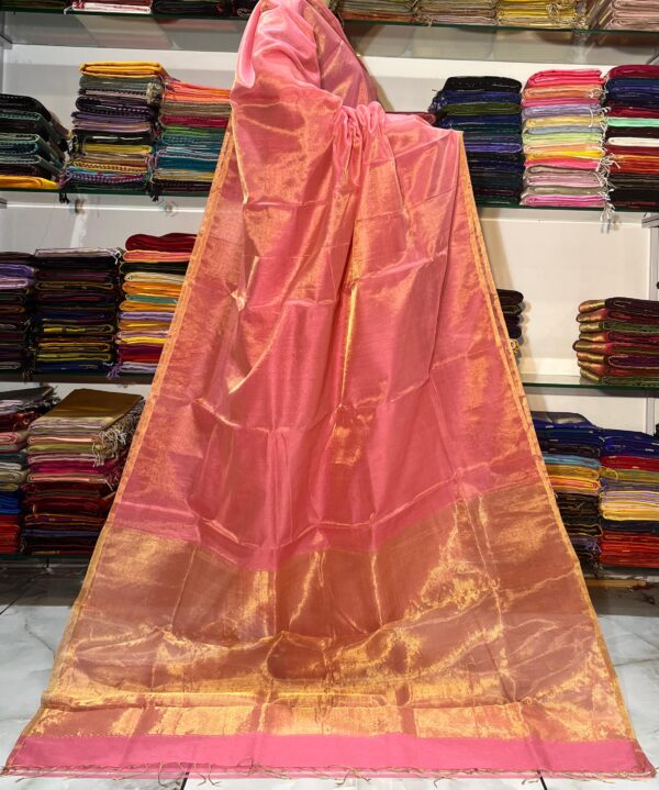 Peach Pink with Gold Zari