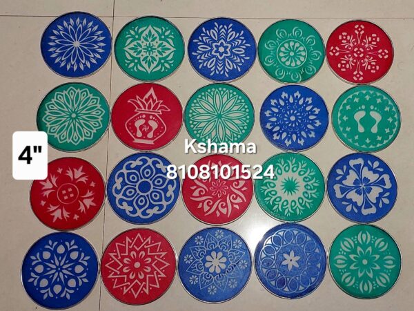 4 inch Small Rangoli Stencils set of 20 piece