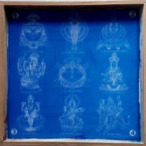 Navdurga rangoli stencil Sie 12" *12" Rangoli stencil with wooden frame.
