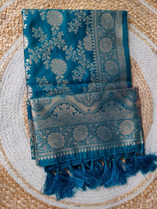 SEMI KATAAN SILK JAAL WORK SAREES.. - Image 2