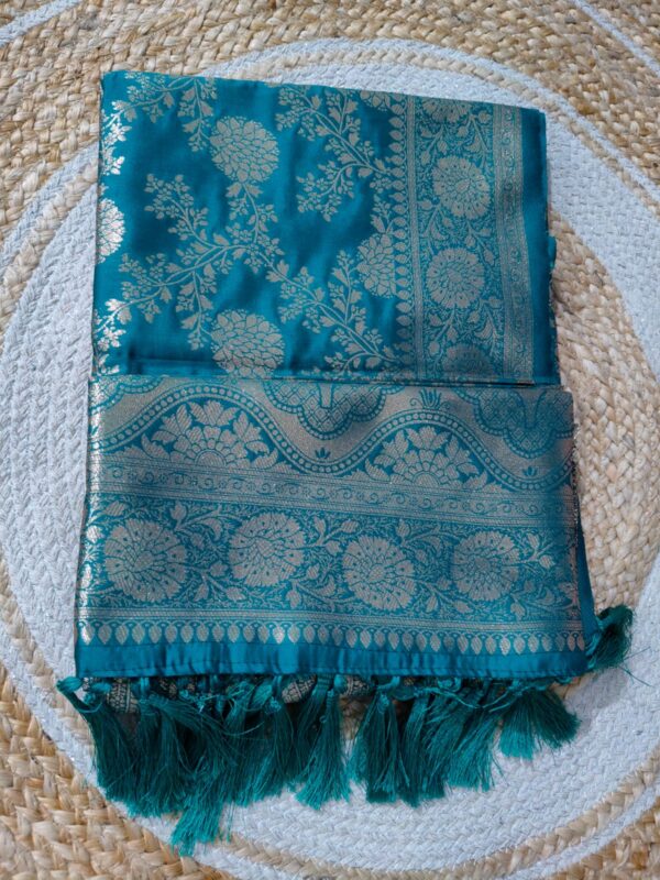 SEMI KATAAN SILK JAAL WORK SAREES.. - Image 5