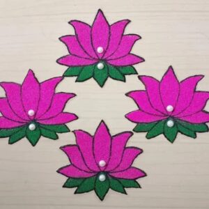 Readymade Rangoli - Pink Lotus - Set of 4